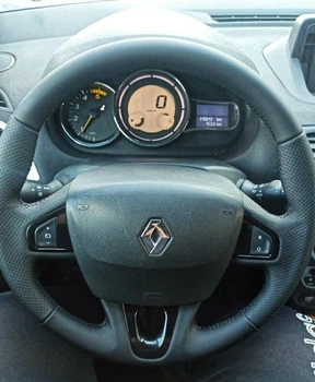 Чохол - обплетення на кермо з натуральної шкіри для Renault Megane 3 /Scenic / Fluence