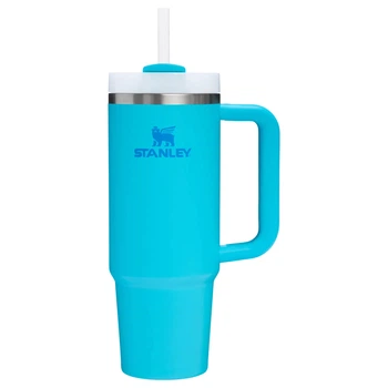 Термокружка із нержавіючої сталі Stanley Quencher H2.0 Flowstate™ Tumbler Splash Неоново-бірюзовий 900 мл.