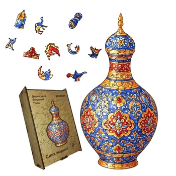 Дерев'яний фігурний пазл Синя Жарина, А2, Картонна коробка 300+ елементів