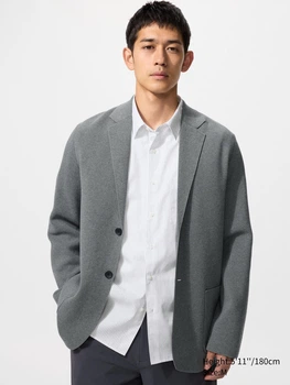 Пиджак мужской Uniqlo 464842 3XL Серый (1161520419)