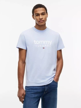 Футболка бавовняна довга чоловіча Tommy Hilfiger 352604018 2XL Блакитна (1161670926)