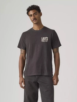 Футболка бавовняна довга чоловіча Levi`s 638318741 XL Сіра з принтом (1162572441)