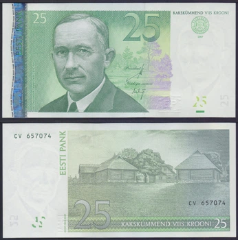 Банкнота Эстония 25 крон 2007 г. UNC