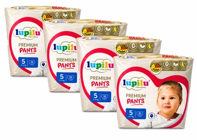 Підгузки-трусики Lupilu Premium Pants Розмір 5 (12-17 кг) 140 шт набір 4 упаковки по 35 шт