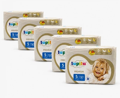 Підгузки памперси Lupilu Premium Розмір 5 (11-23 кг) 195 шт набір 5 упаковок по 39 шт