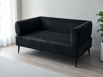 Диван офісний Tobi Sho Реян для приймальні, 1500×720×750 мм, велюр Lili 99, чорний