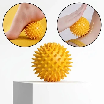Массажный мячик с шипами для миофасциального массажа LB-09 Yellow