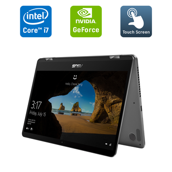 Ноутбук-трансформер Asus ZenBook UX461U / 14" (1920x1080) IPS Touch / Intel Core i7-8550U (4 (8) ядра по 1.8 - 4.0 GHz) / 16 GB DDR4 / 512 GB SSD / nVidia GeForce MX150, 2 GB GDDR5, 64-bit / WebCam / TouchID / Windows 10 б/у