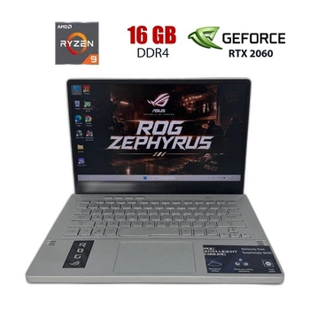 Игровой ноутбук Б-класс Asus ROG Zephyrus G14 GA401IV / 14" (1920x1080) IPS / AMD Ryzen 9 4900HS (8 (16) ядер по 3 - 4.3 GHz) / 16 GB DDR4 / 512 GB SSD / nVidia GeForce RTX 2060 Max-Q, 6 GB GDDR6, 192-bit / WebCam б/у