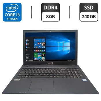 Ноутбук Б-класс Terra Mobile 1515 / 15.6" (1920x1080) TN / Intel Core i3-7020U (2 (4) ядра по 2.3 GHz) / 8 GB DDR4 / 240 GB SSD / Intel HD Graphics 620 / WebCam / DVD-ROM б/у