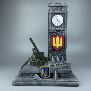 Сувенірна підставка з годинником та моделлю міномета 82 мм