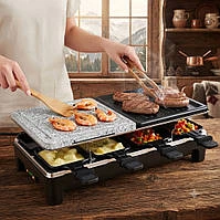 Електрогриль Cheese Grill Machine R.5425 RAF 1500 Вт з антипригарним покриттям відкритий гриль для барбекю та приготування шашлику електрогриль для дому компактний готує швидко електрогриль з регулятором температури