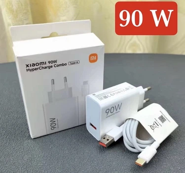 Турбо зарядное устройство для Xiaomi Mi 90W + Кабель 6 А Type C к USB быстрая зарядка гарантировано