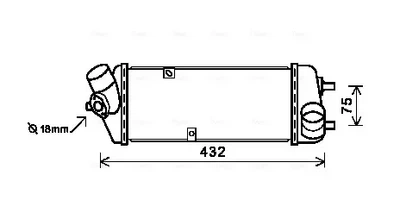 Інтеркулер AVA HY4235 KIA Rio; Hyundai Accent 282702A401, 282702A451, 282712A401