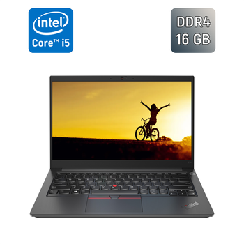 Ноутбук Б-класс Lenovo ThinkPad E14 Gen 2 / 14" (1920x1080) IPS / Intel Core i5-1135G7 (4 (8) ядра по 4.2 GHz) / 16 GB DDR4 / 256 GB SSD / Intel Iris Xe Graphics / WebCam / HDMI б/у + Подарок Беспроводная мышь / USB
