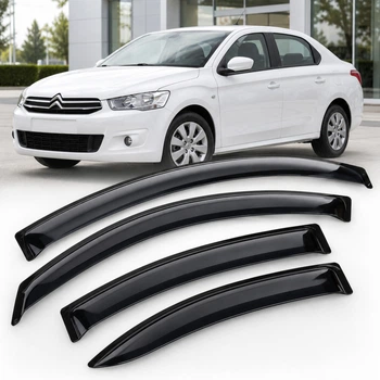 Дефлектори вікон вітровики для Citroen C-Elysee/Peugeot 301 Sd 2012 Скотч 3M (AMC41912) Acrylic 4 шт