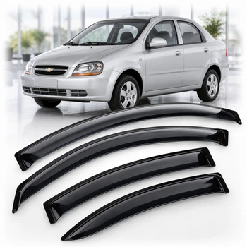 Дефлектори вікон вітровики для Chevrolet Aveo Sd 2003-2006 Скотч 3M (AMC32703) Acrylic 4 шт