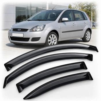 Дефлектори вікон вітровики для Ford Fiesta 5d 2002-2008 Скотч 3M (AMF30302) Acrylic 4 шт