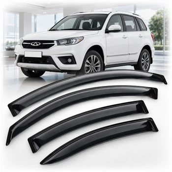 Дефлектори вікон вітровики для Chery Tiggo 3 2017 Скотч 3M (AMC21717) Acrylic 4 шт