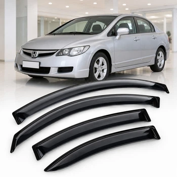 Дефлектори вікон вітровики для Honda Civic VIII Sd 2006/Ciimo Sd 2012 Скотч 3M (AMH10506) Acrylic 4 шт