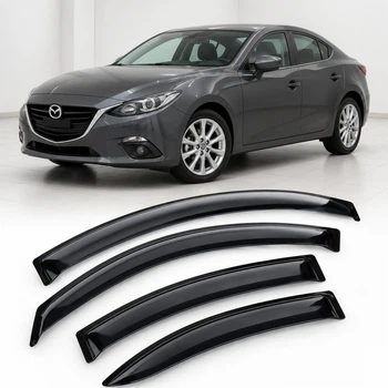 Дефлектори вікон вітровики для Mazda 3 III Sd/Hb 2013 Скотч 3M (AMM22513) Acrylic 4 шт