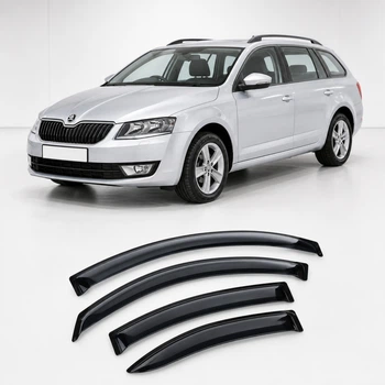 Дефлектори вікон вітровики для Skoda Octavia A7 Combi 2013 Скотч 3M (AMS21513) Acrylic 4 шт