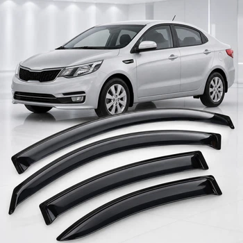 Дефлектори вікон вітровики для KIA Rio III Sd 2010/K2 Sd 2011 Скотч 3M (AMK12610) Acrylic 4 шт