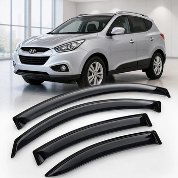 Дефлектори вікон вітровики для Hyundai ix35 2010 Скотч 3M (AMH22010) Acrylic 4 шт