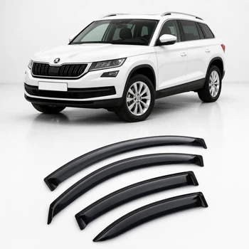 Дефлектори вікон вітровики для Skoda Kodiaq 2016 Скотч 3M (AMS22116) Acrylic 4 шт