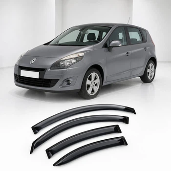 Дефлектори вікон вітровики для Renault Scenic III 2009 Скотч 3M (AMR12209) Acrylic 4 шт