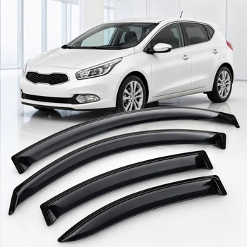 Дефлектори вікон вітровики для KIA Ceed II Hb 2012 Скотч 3M (AMK13112) Acrylic 4 шт