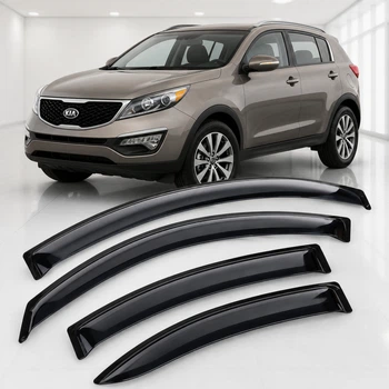 Дефлектори вікон вітровики для KIA Sportage III 2010 Скотч 3M (AMK11910) Acrylic 4 шт