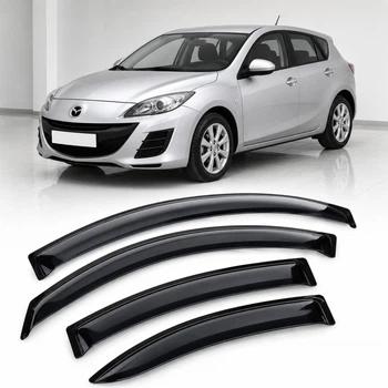 Дефлектори вікон вітровики для Mazda 3 II Hb 2009 Скотч 3M (AMM21409) Acrylic 4 шт