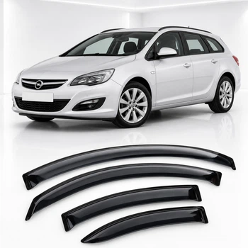 Дефлектори вікон вітровики для Opel Astra J Sports Tourer 2010 Скотч 3M (AMO12410) Acrylic 4 шт
