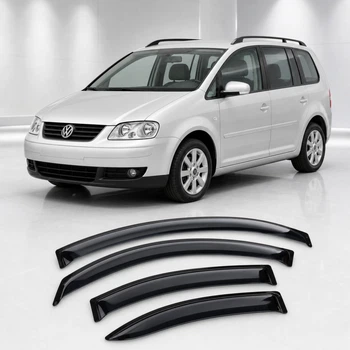 Дефлектори вікон вітровики для Volkswagen Touran I 2003-2010 Скотч 3M (AMV22003) Acrylic 4 шт