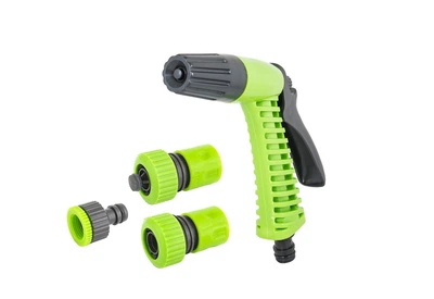 Набор для полива MASTERTOOL DEW LINE 4 шт (пистолет/адаптер ½" ВР-¾" ВР/коннектор ¾"/коннектор ¾" STOP) 92-9340