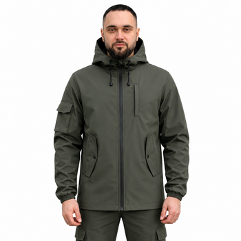 Куртка мужская SoftShell легкая, хаки, водонепроницаемая легкая куртка из материала софтшелл для осени XXL