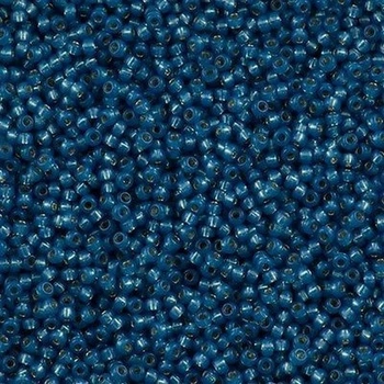 RR-648 Бісер Miyuki Round Rocailles 11/0 (синій із срібною серединкою), 50 г