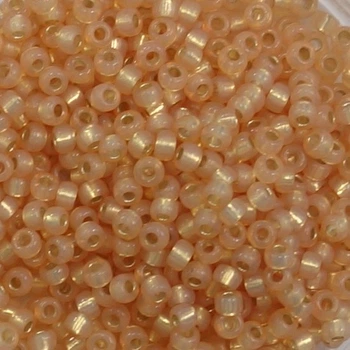 RR-580 Бісер Miyuki Round Rocailles 11/0 (бежевий із срібною серединкою), 50 г
