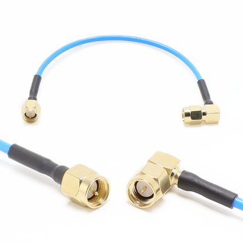 Пигтейл на кабель RG405 - 15 см / SMA male - угловой SMA male / [PG0508]