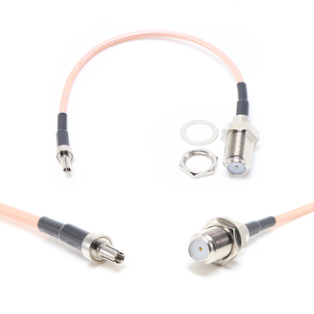 Пигтейл на кабель RG316 - 15 см / F female на панель, круглый резьбовой - CRC9 male / [PG0110]