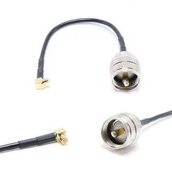 Пигтейл на кабель RG174 - 15 см / угловой MCX male - UHF male / [PG0405]