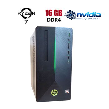 Игровой ПК HP Pavilion 690-0067C Tower / AMD Ryzen 7 1700 (8 (16) ядра по 3.0 - 3.7 GHz) / 16 GB DDR4 / 256 GB SSD / nVidia Quadro M2000, 4 GB GDDR5, 128-bit / Win 10 Lic б/у