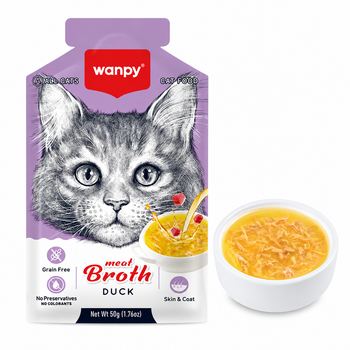 Суп Wanpy Meat Broth Duck — м’ясний бульйон з качкою для котів, 50 г.