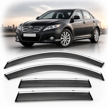 Дефлектори вікон вітровики Benke для Toyota Camry V40 2006-2011 Хром Молдинг Із Нержавіючої Сталі 3D 3D