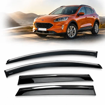 Дефлектори вікон вітровики Benke для Ford Kuga / Escape 2020- Хром Молдинг Нержавіюча сталь 3D (BFDRJ2023-W/S)