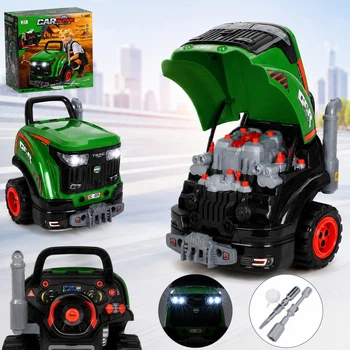 Детский интерактивный автотренажер автомастерская ZIPP TOYS Трактор 008-899 с рулем, эффектом дыма, светом и звуком