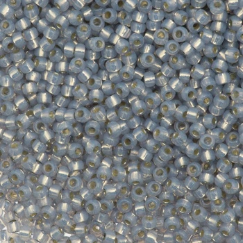 RR-576 Бісер Miyuki Round Rocailles 11/0 (світло-сірий із золотою серединкою), 50 г
