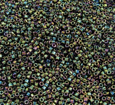 DB-3 Бісер Miyuki Delica Beads 11/0 (металік ірис темно-зелений), 50 г