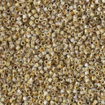 DB-2262 Бісер Miyuki Delica Beads 11/0 (непрозорий покриття пікассо мікс коричневий), 50 г